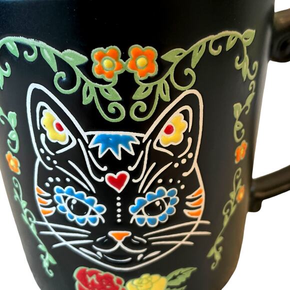 ELI + ANA 2022 Coffee Mug 21 oz Dia De Los Muertos Charlie Day Of The Dead Cat - Picture 5 of 15